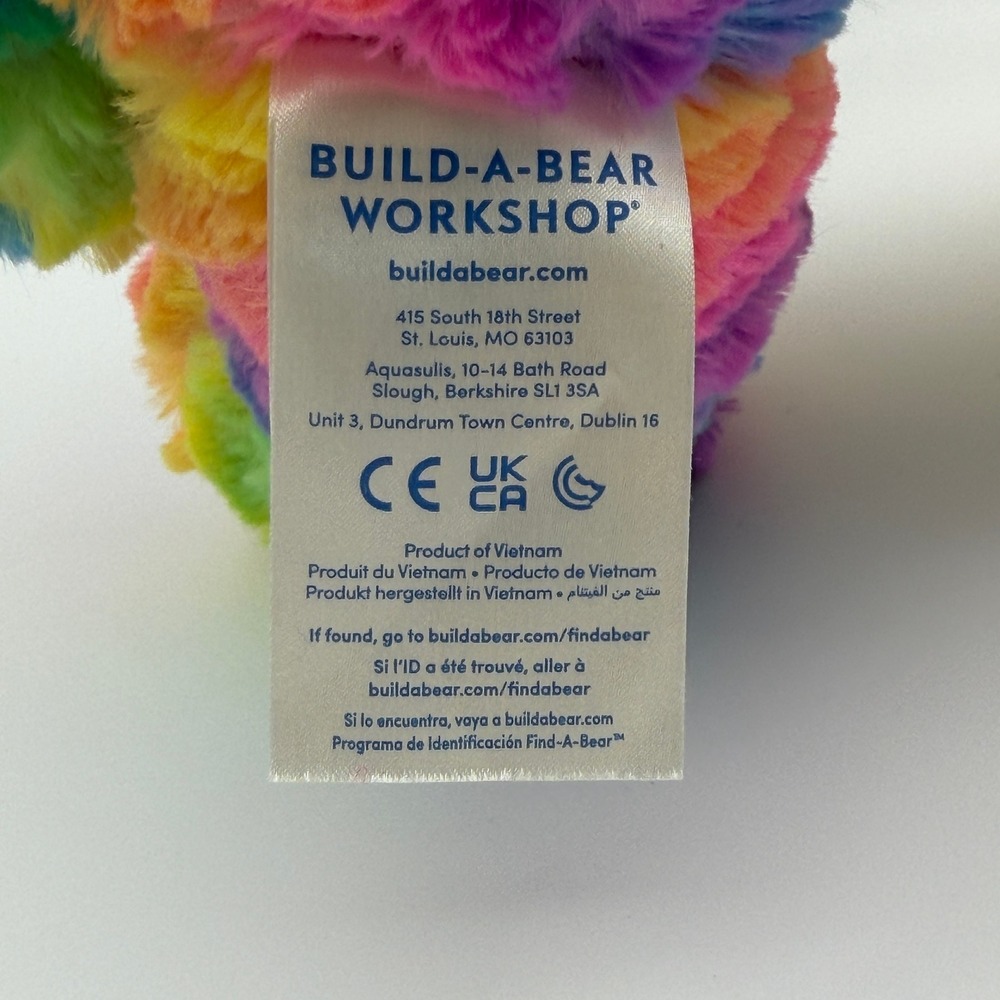 Build-A-Bear Rainbow Swirl Party Bear Colorful Plush Stuffed Animal Stuffy Teddy - Picture 3 of 3